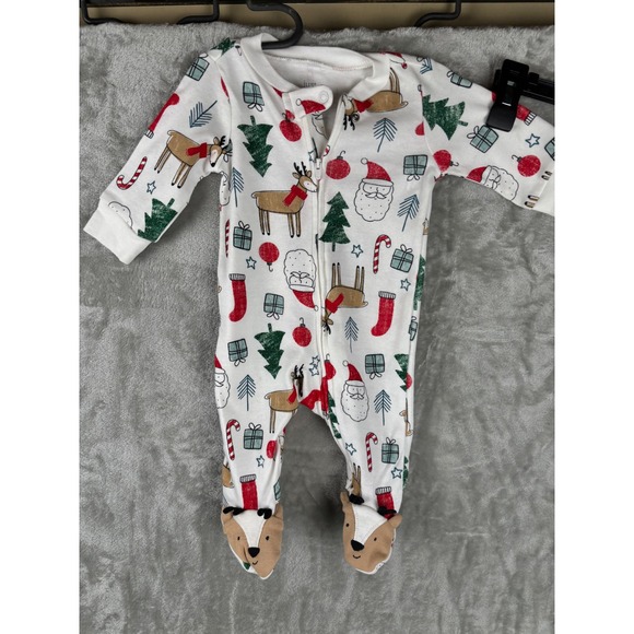 Just One You by Carters Baby Boys Girls Christmas Reindeer Pajamas 3M - Picture 2 of 9
